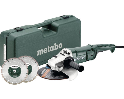 Úhlová bruska Metabo SET WE 2200-230, včetně 2 ks diamantových kotoučů, v plastovém kufru