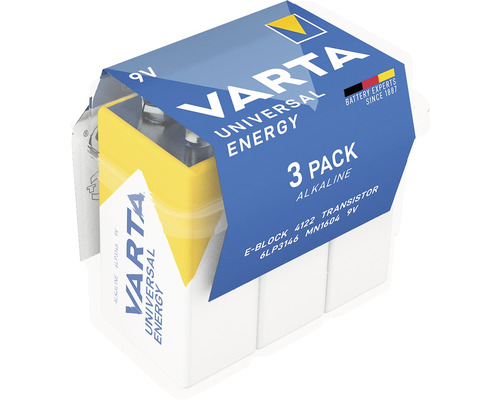 Alkalická baterie VARTA 9V 3ks