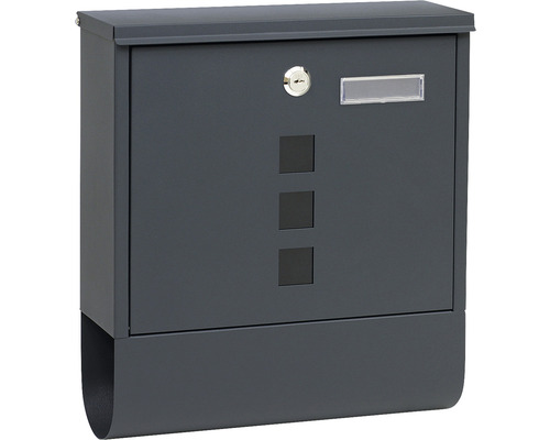 Ocelová poštovní schránka BK.210.AM s okénky z čirého plexiskla, barva antracit matná
