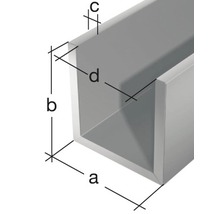 U profil hliníkový stříbrný 10x8x1,3 mm, 1 m-thumb-1