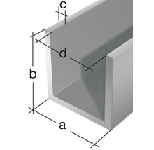 U profil hliníkový stříbrný 10x8x1,3 mm, 2 m-thumb-1