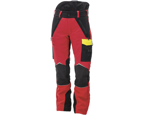 Lesnické protipořezové kalhoty Hammer Workwear, červená-žlutá, velikost L, prodloužené-0