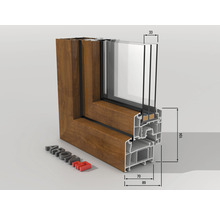 Balkónové dveře plastové jednokřídlé ARON Basic bílé/golden oak 750 x 2100 mm DIN levé-thumb-1