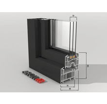 Balkónové dveře plastové dvoukřídlé ARON Basic bílé/antracit 1250 x 1900 mm-thumb-1