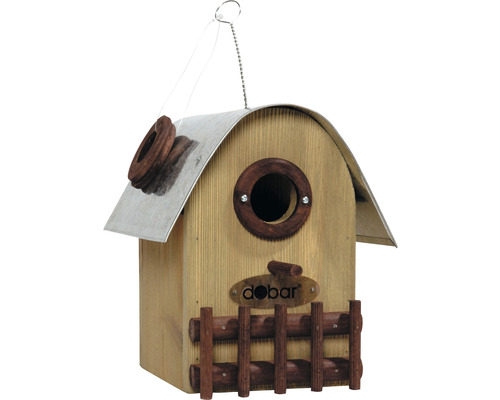 Ptačí budka dřevěná hnědá dobar 14 x 22 x 20 cm domek s plůtkem