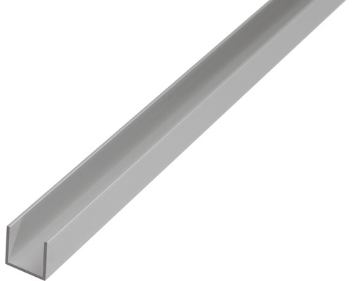 U profil hliníkový stříbrný 10x8x1,3 mm, 1 m-0