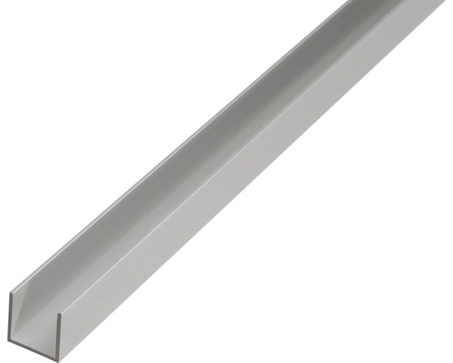 U profil hliníkový stříbrný 10x8x1,3 mm, 2 m-0