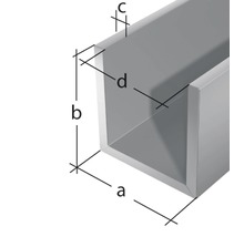 U profil hliníkový stříbrný 22x10x1,5 mm, 2 m-thumb-1