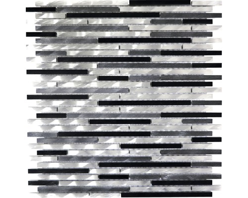 Hliníková mozaika antracitově černá 0,8xdiv cm/30x34 cm