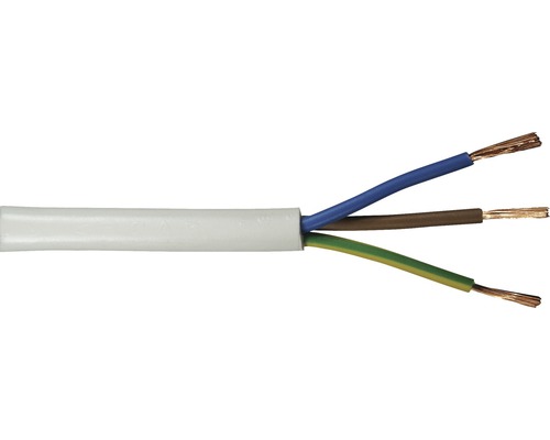 Silový kabel H03 VV-F 3G0,75 mm² 20 m bílá