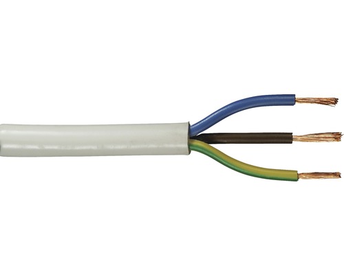Silový kabel H05 VV-F 3x1 mm² 20 m bílá