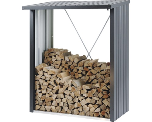 Přístřešek na dřevo Biohort WoodStock 150 plechový 157 x 102 x 199 cm tmavě šedý metalický