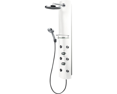 Sprchový panel s termostatem a hlavovou sprchou alu bílý (D9675 04)