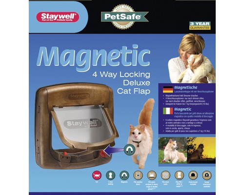 Dvířka pro kočky Staywell 420 magnetická hnědá