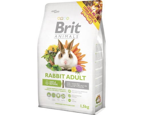 Krmivo pro králíky Brit Animals Rabbit Adult Complete 1,5 kg-0