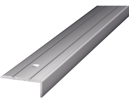 ALU schodový profil stříbrný 2,7m 24,5x10mm, šroubovací (předvrtaný)-0
