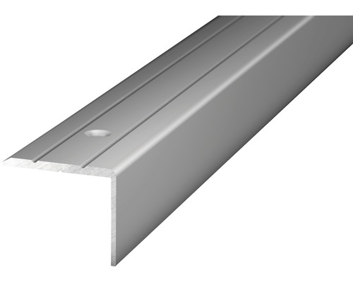 ALU schodový profil, stříbrný, 1m 24,5x20mm; šroubovací (předvrtaný)