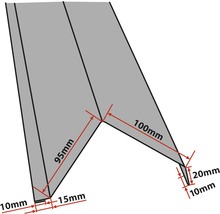 Závětrná lišta PRECIT pro plechovou krytinu 1000 mm, 9005 černá-thumb-1