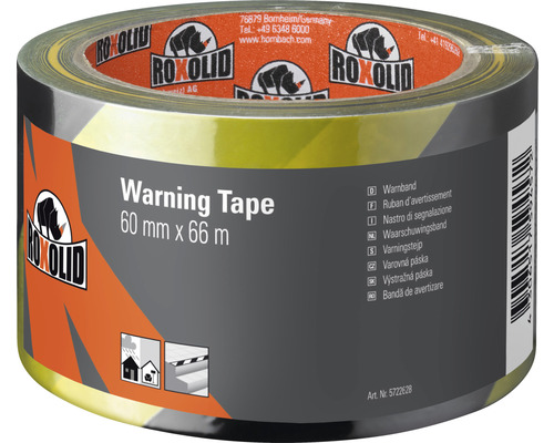 Výstražná lepící páska Roxolid 60 mm x 66 m černo-žlutá