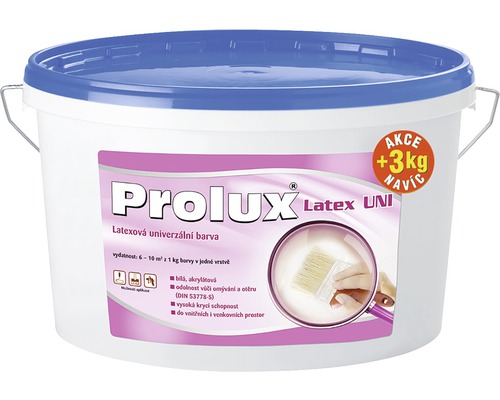 Barva na zeď Prolux Latex UNI bílá 15 kg + 3 kg zdarma-0