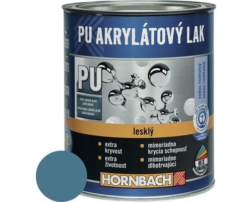 Barevný lak Hornbach PU akrylátový na vodní bázi 0,75 l tyrkysová lesk-0