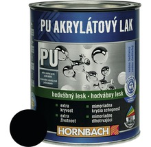 Barevný lak Hornbach PU akrylátový na vodní bázi 0,375 l černá hedvábný lesk-thumb-0