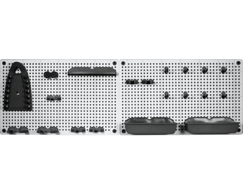 Nástěnná deska na nářadí včetně držáků 500x310x70 mm, balení 2 kusy