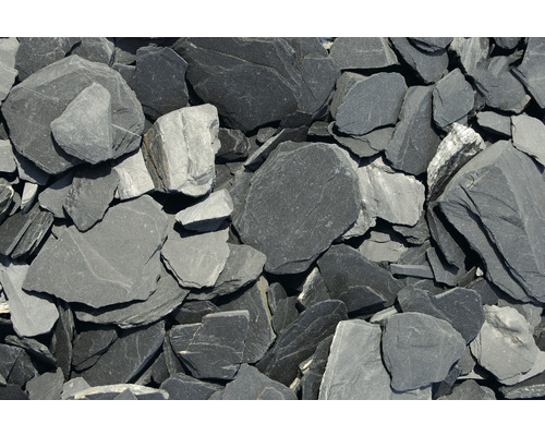 Okrasné kameny břidlicové 30–70 mm grafitově černé balení 20 kg