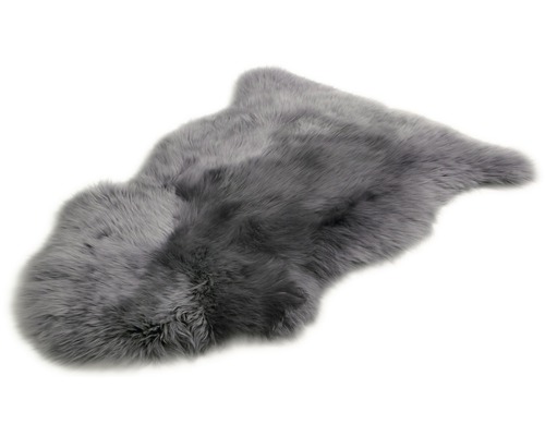 Pravá ovčí dekorativní kůže tmavě šedá 90x60 cm