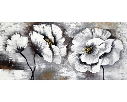 Obraz na plátně, ručně malovaný Květy 55x120cm-0