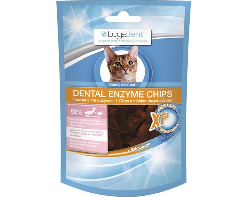 Doplněk stravy pro kočky Bogadent Dental Enzyme Chips rybí lupínky 100 g