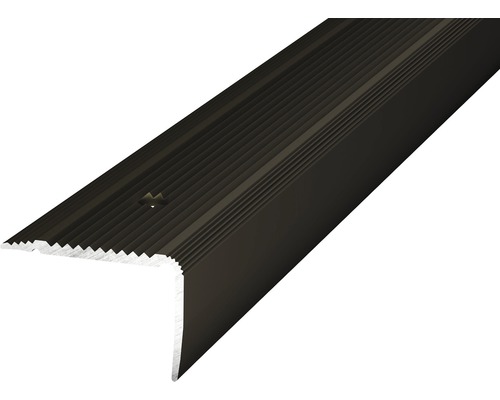ALU schodový profil NOVA bronz 2,5m 30x20mm šroubovací (předvrtaný)-0