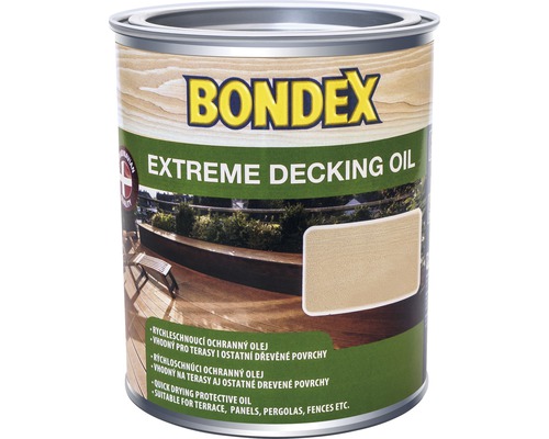 Olej na dřevo BONDEX Extreme Decking Oil rychleschnoucí 0,75 l bezbarvý